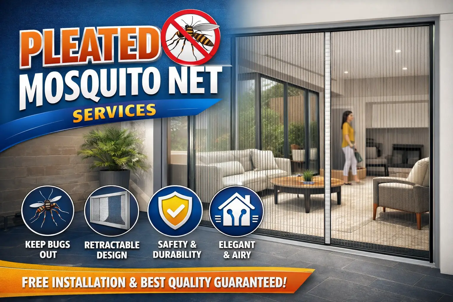 PLEATED MOSQUITO NET